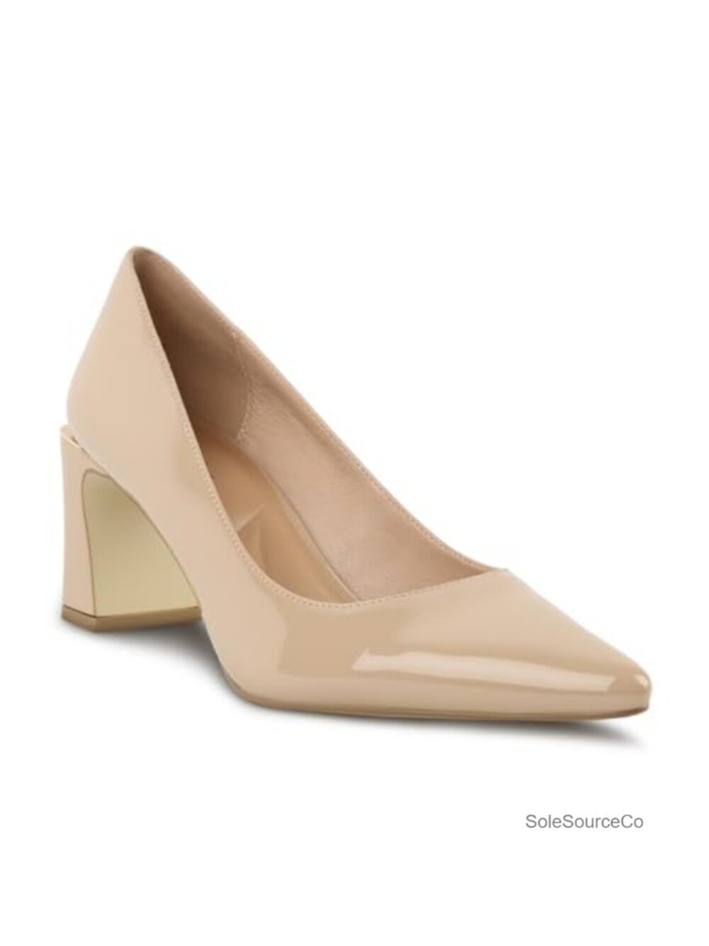 Women's Comfortable Cushioned Slip On Pointed Toe Block Heel PU Pumps for